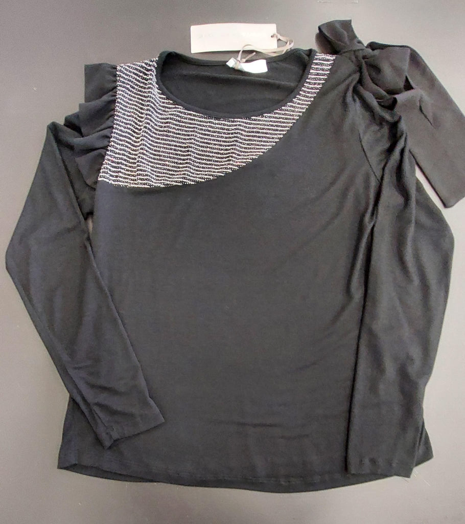T-shirt in viscosa inserto lurex