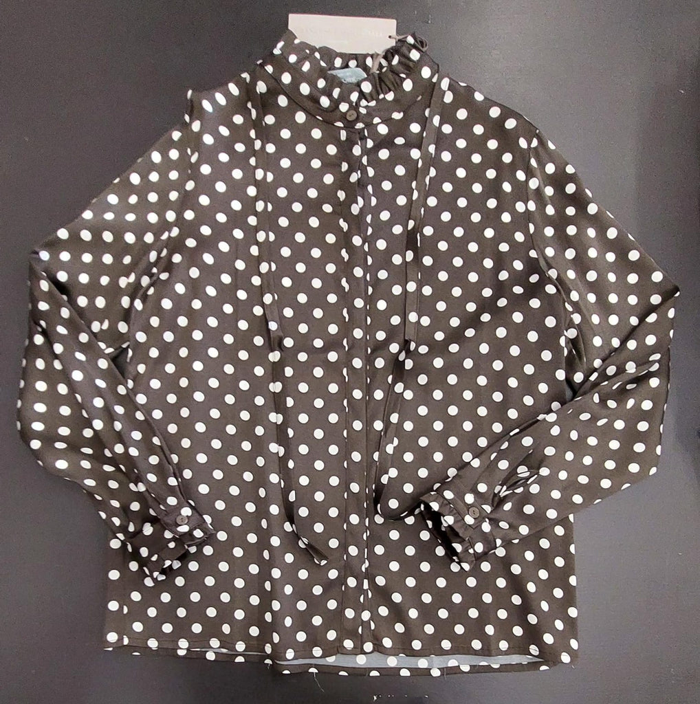 Camicetta in raso a pois
