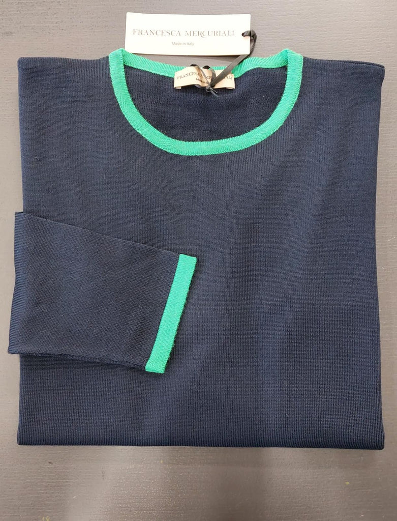 Maglia in pura lana bicolore