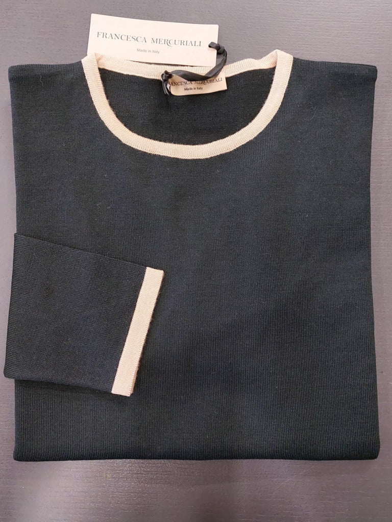 Maglia in pura lana bicolore