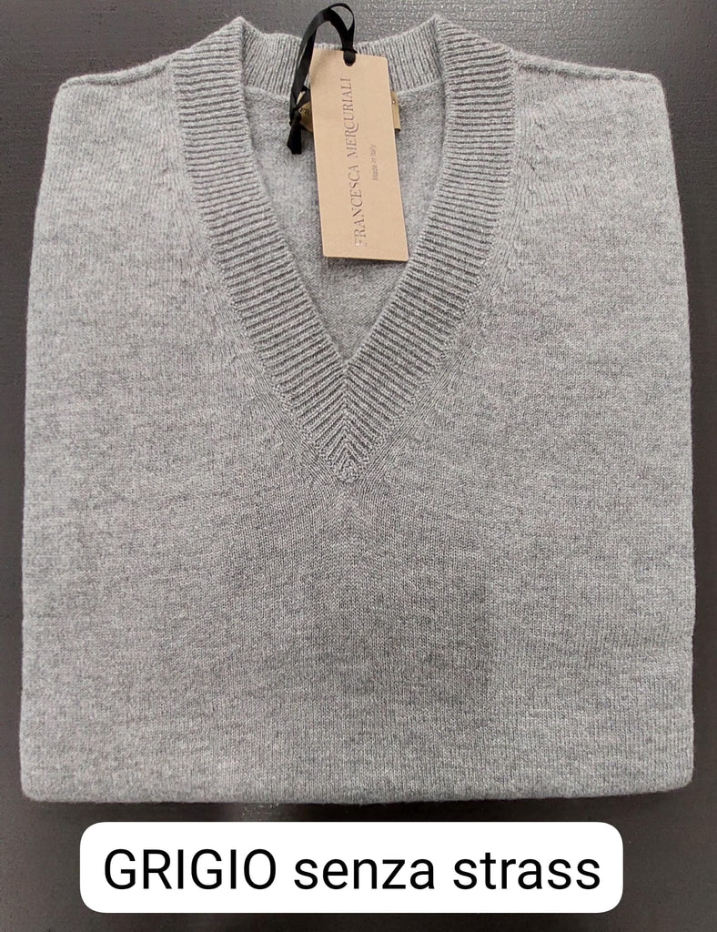 Maglia in filato lana e cashmere scollo V