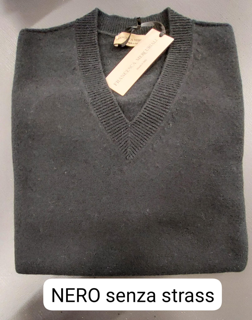 Maglia in filato lana e cashmere scollo V