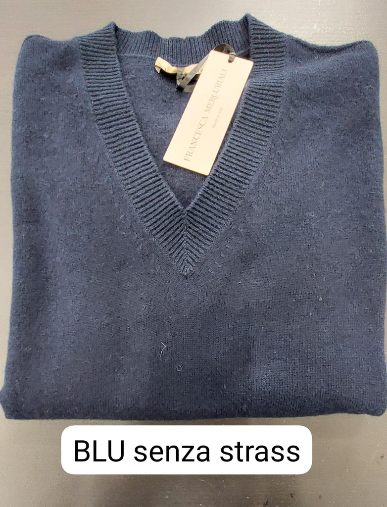 Maglia in filato lana e cashmere scollo V