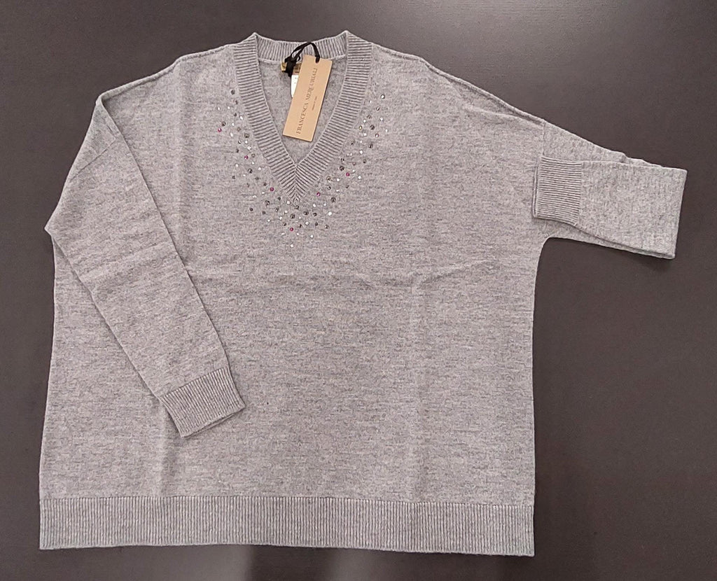 Maglia in filato lana e cashmere scollo V