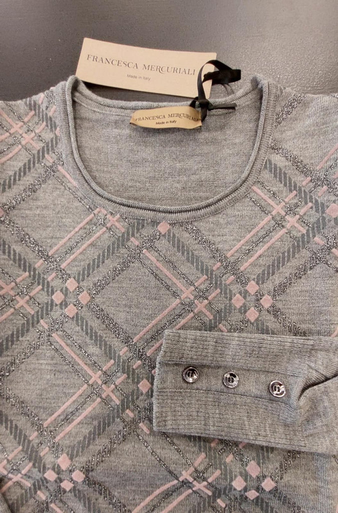 Maglia in pura lana stampa geometrica