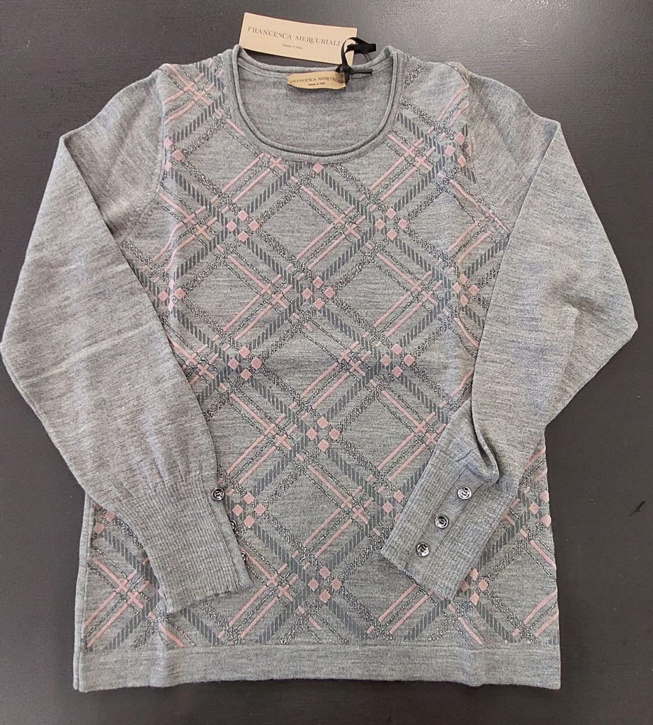 Maglia in pura lana stampa geometrica
