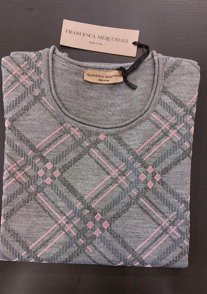 Maglia in pura lana stampa geometrica