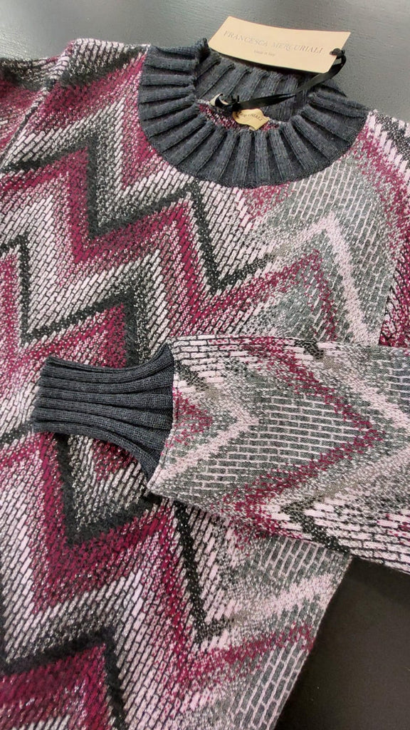 Maglia jacquard fantasia degradè
