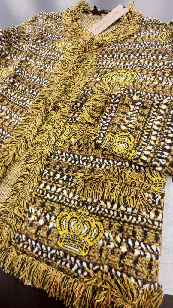 Giacchina jacquard con frange