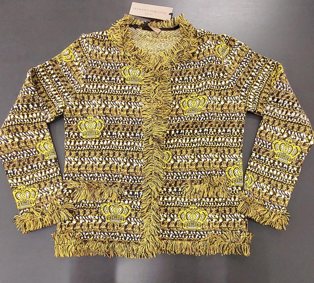 Giacchina jacquard con frange