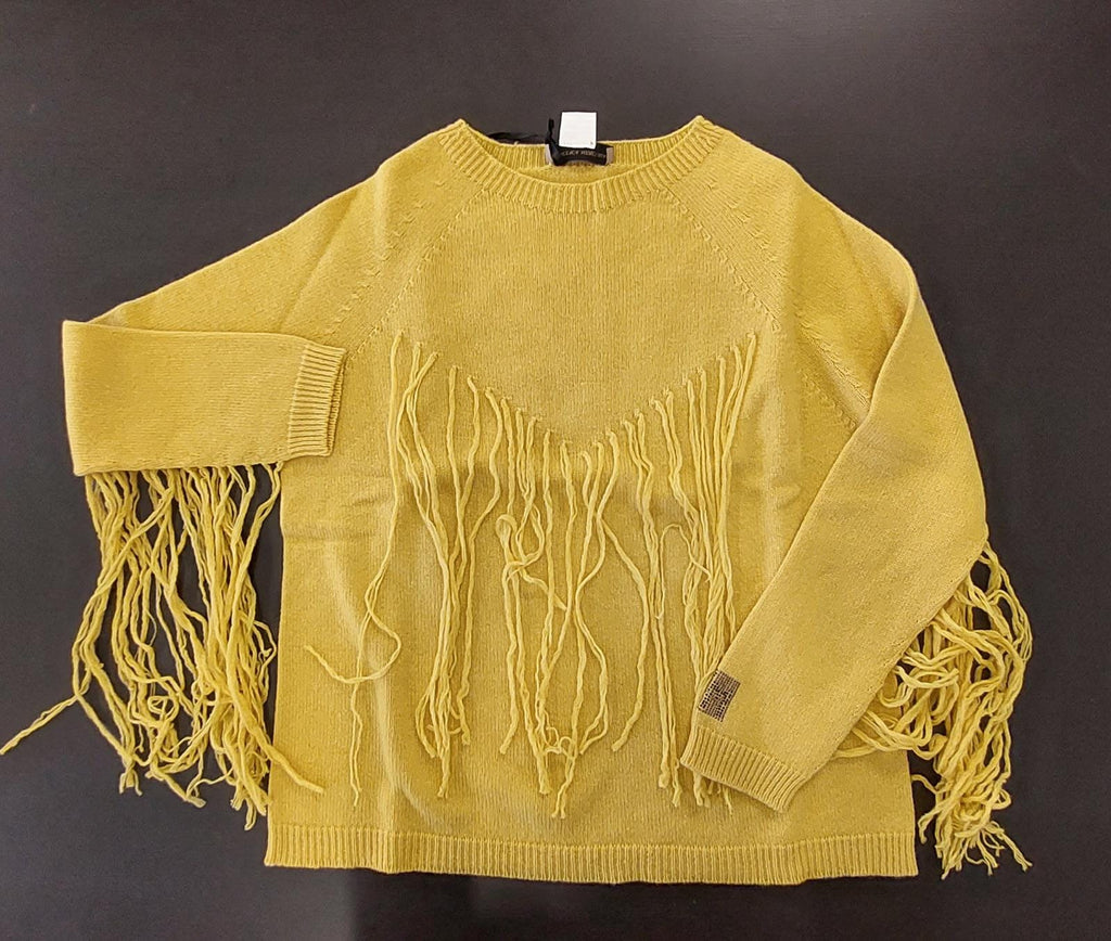Maglia in filato lana e cashmere con frange
