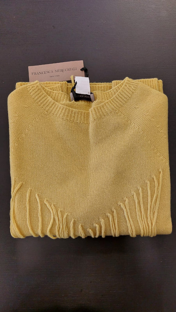 Maglia in filato lana e cashmere con frange