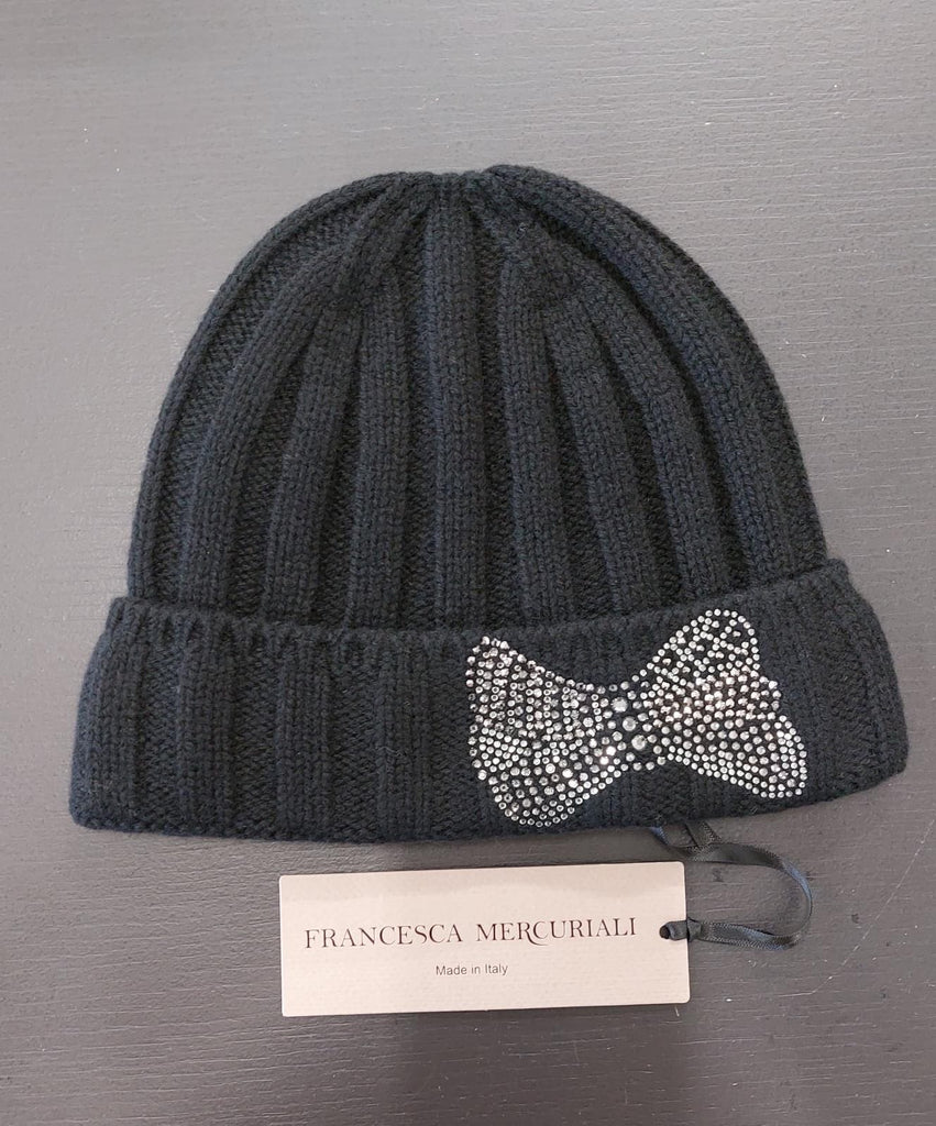 Berretta in misto cashmere con decorazioni