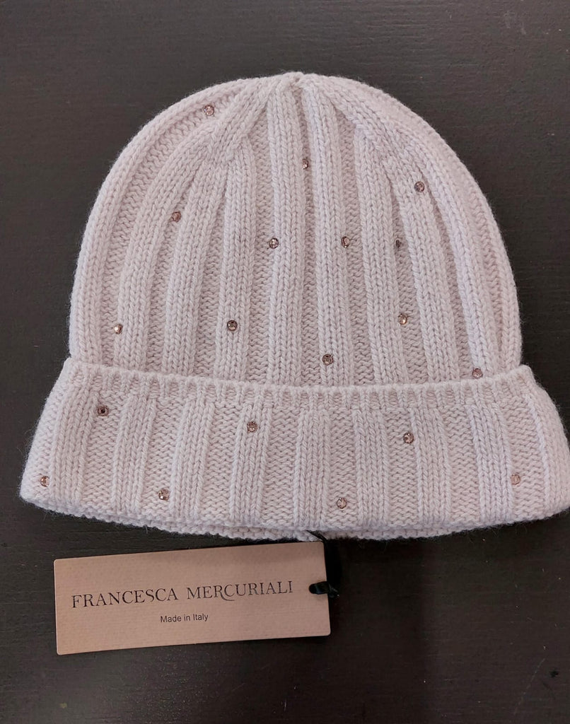 Berretta in misto cashmere con decorazioni