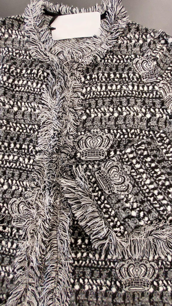 Giacchina jacquard con frange