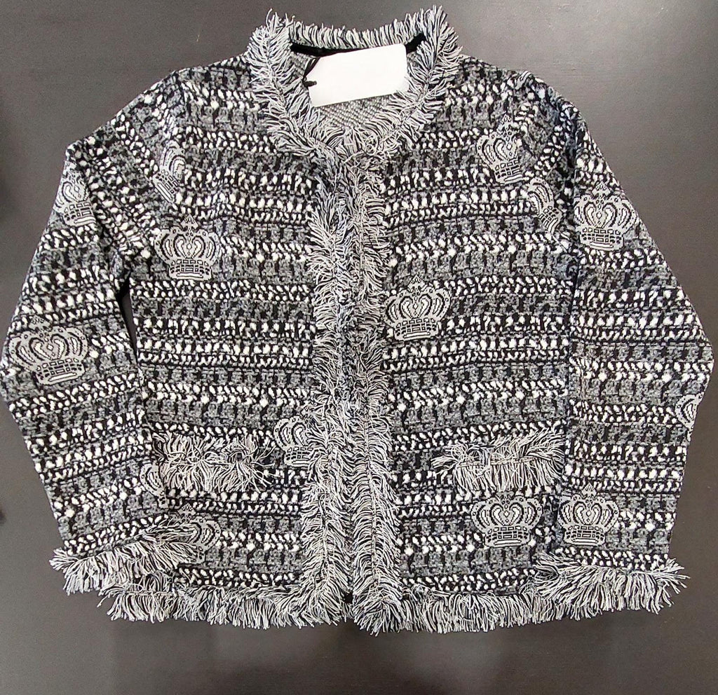 Giacchina jacquard con frange