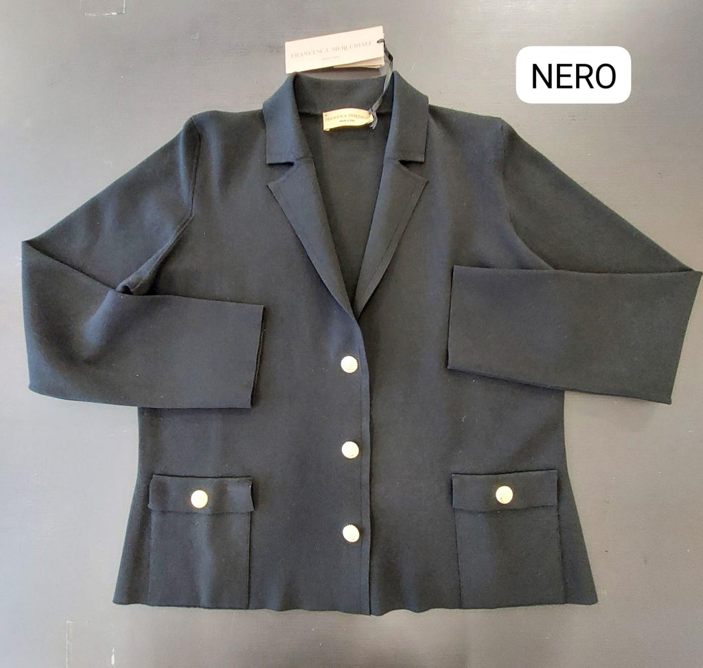 Giacca doppiopetto in maglia unita