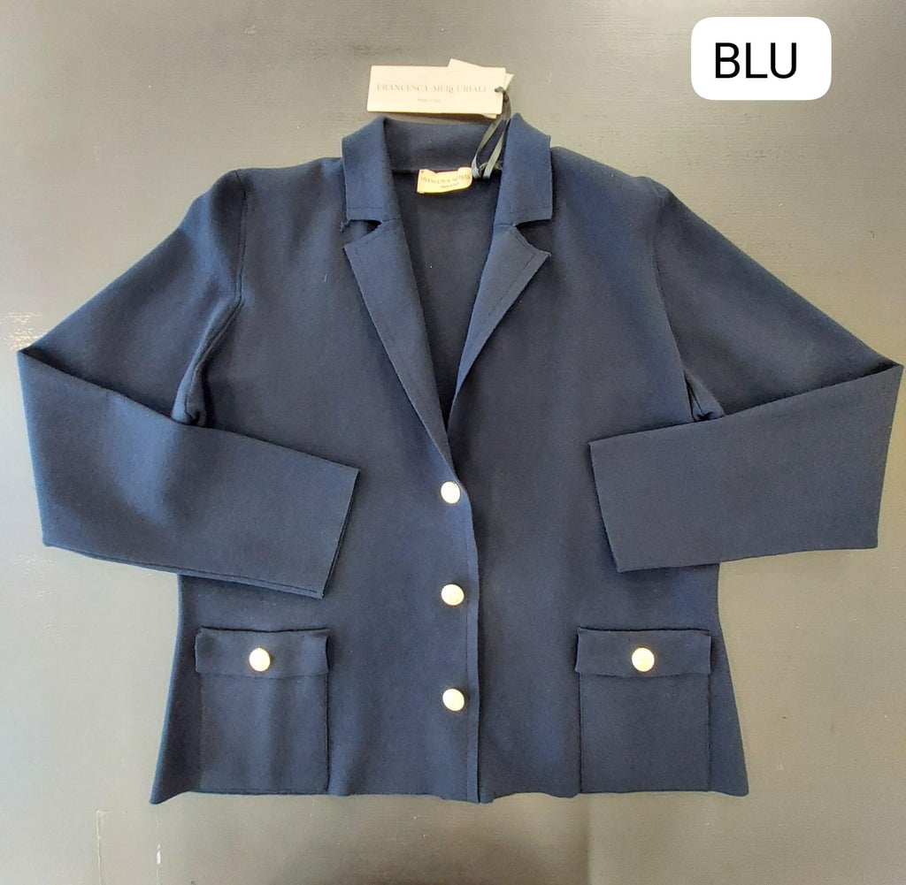Giacca doppiopetto in maglia unita