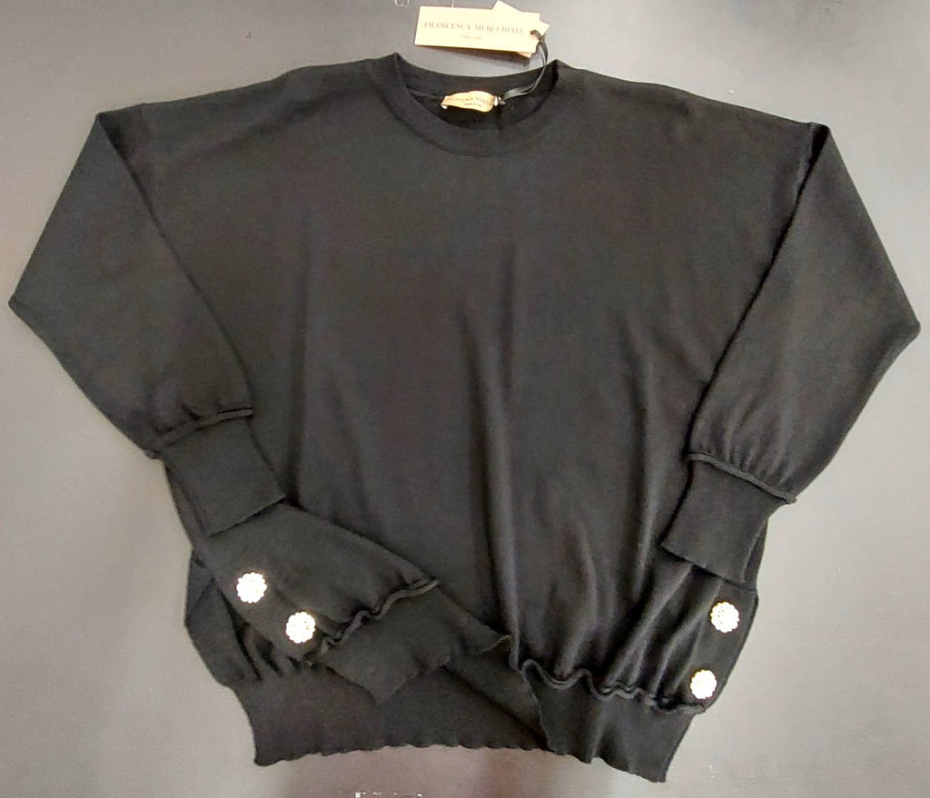 Maglia in pura lana con bottoni gioiello