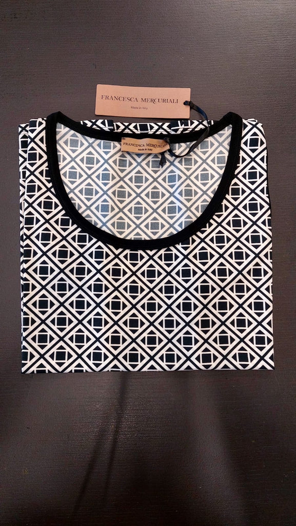 Completo in jersey di viscosa fantasia giacca+top