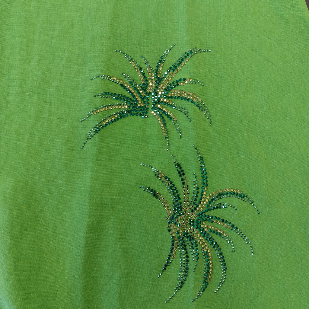 Gonna lunga lino-viscosa strass