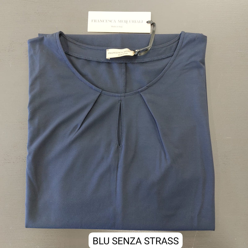 Abito punto milano leggero con strass