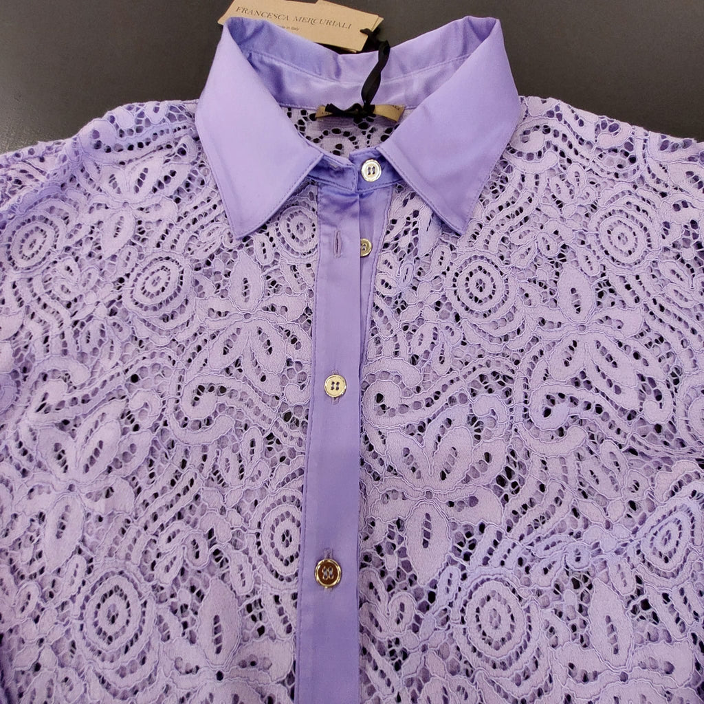 Camicia in pizzo e raso