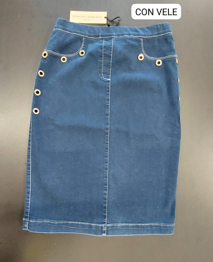 Gonna tubino in Jeans elasticizzato