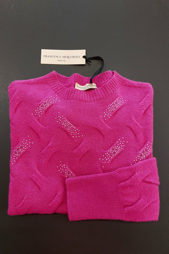 Maglia in lana e cashmere con strass