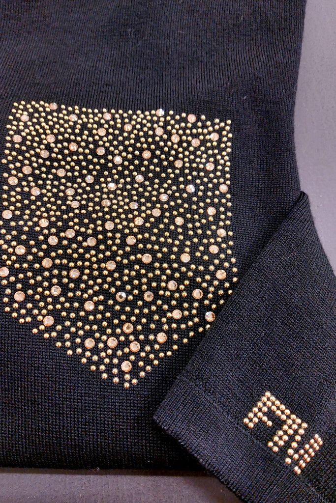 Maglia in pura lana strass