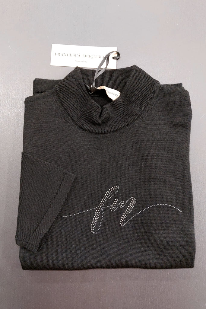 Maglia in pura lana strass