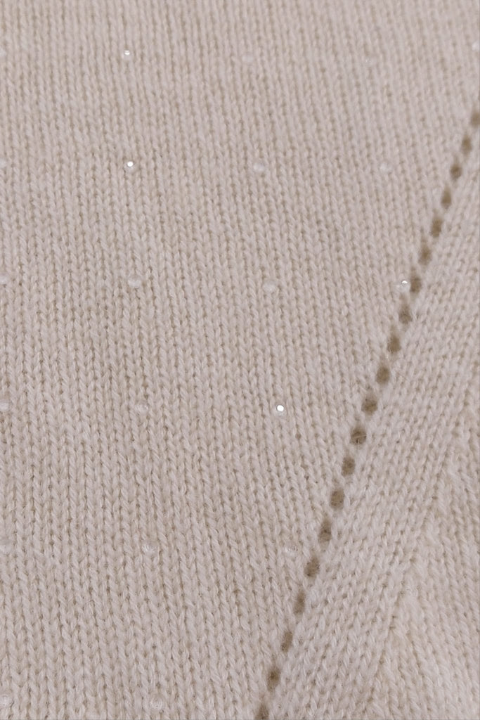 Maglia in lana e cashmere con strass