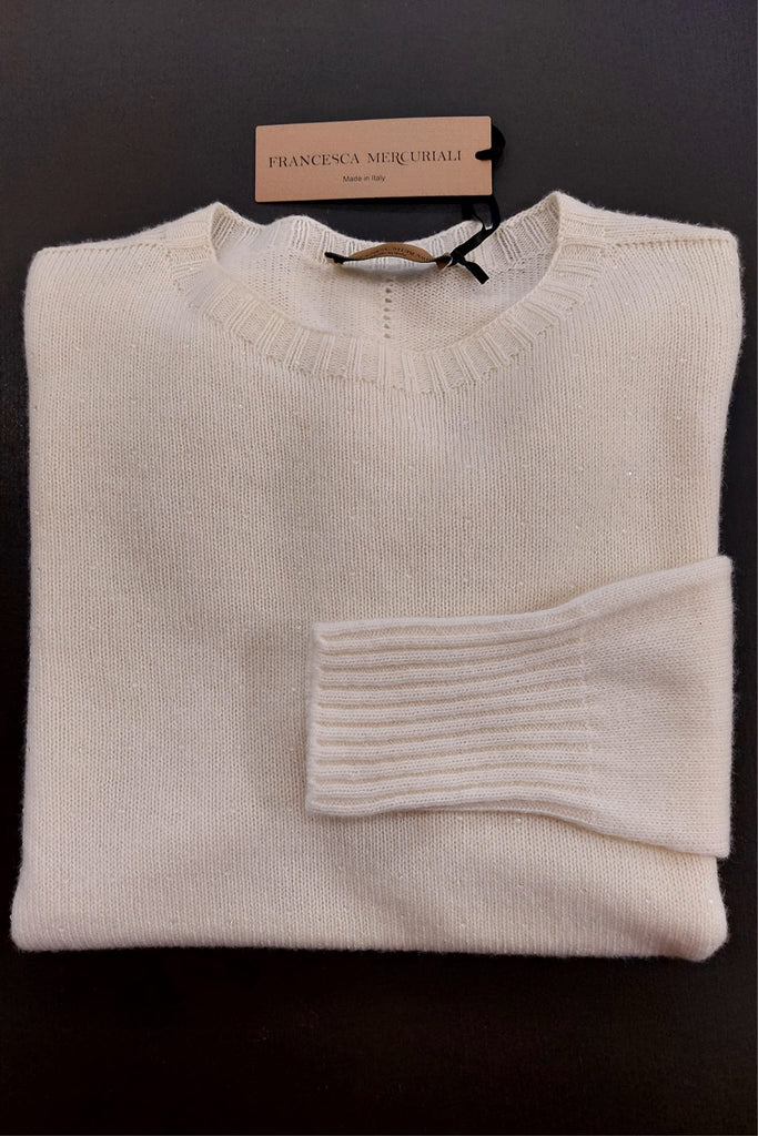 Maglia in lana e cashmere con strass