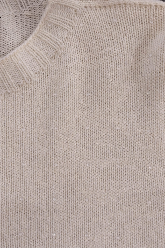 Maglia in lana e cashmere con strass