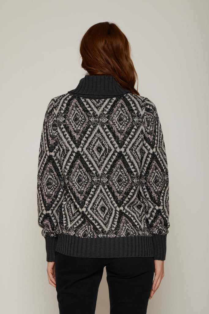 Maglia jaquard effetto rombi